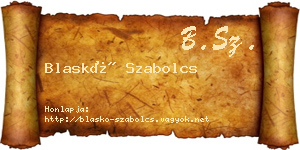 Blaskó Szabolcs névjegykártya