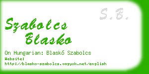 szabolcs blasko business card